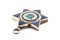 The Bead Chest Nepali Star of David Pendant: Authentic Ethnic Judaica Brass Charm Inlaid with Stone for DIY Necklace and Jewelry (Blue & Turquoise)